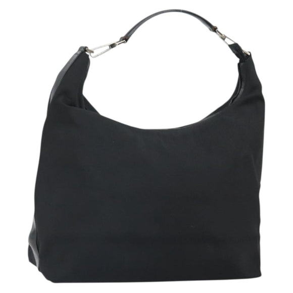 GUCCI Shoulder Bag Nylon Black Silver 001 1955 Auth 169381