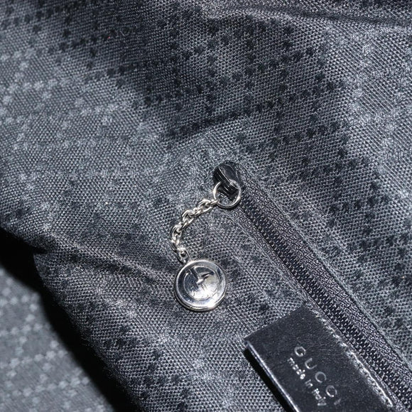 GUCCI Shoulder Bag Nylon Black Silver 001 1955 Auth 169381