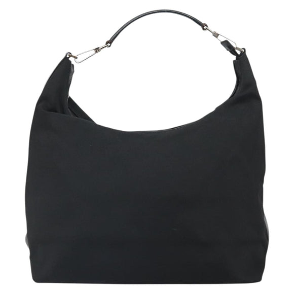 GUCCI Shoulder Bag Nylon Black Silver 001 1955 Auth 169381
