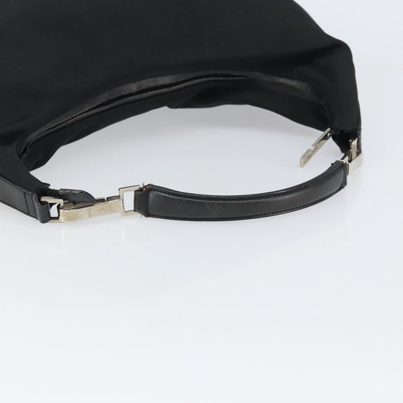 GUCCI Shoulder Bag Nylon Black Silver 001 1955 Auth 169381