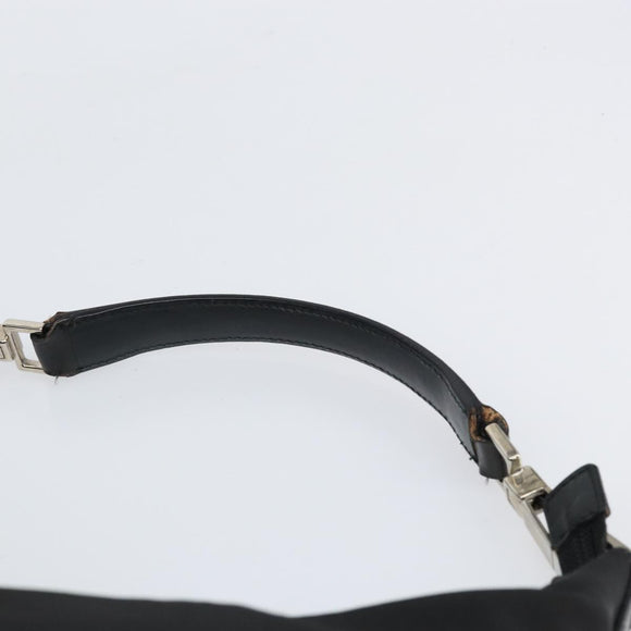 GUCCI Shoulder Bag Nylon Black Silver 001 1955 Auth 169381