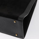 GUCCI Bamboo Hand Bag Suede Black Gold 002 1186 0260 Auth 169382-11