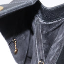 GUCCI Bamboo Hand Bag Suede Black Gold 002 1186 0260 Auth 169382-16
