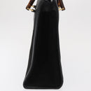 GUCCI Bamboo Hand Bag Suede Black Gold 002 1186 0260 Auth 169382-5