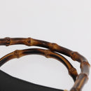 GUCCI Bamboo Hand Bag Suede Black Gold 002 1186 0260 Auth 169382-8