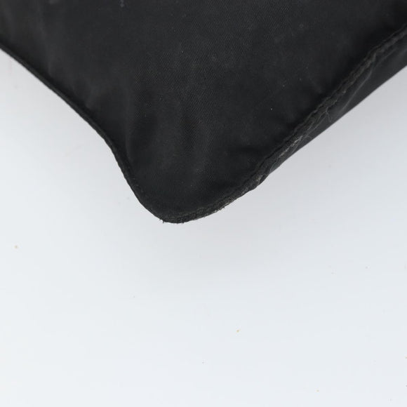 PRADA Shoulder Bag Nylon Black Silver Auth 169384