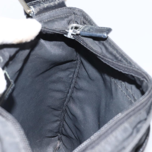 PRADA Shoulder Bag Nylon Black Silver Auth 169384