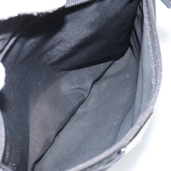 PRADA Shoulder Bag Nylon Black Silver Auth 169384