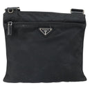 PRADA Shoulder Bag Nylon Black Silver Auth 169384-13