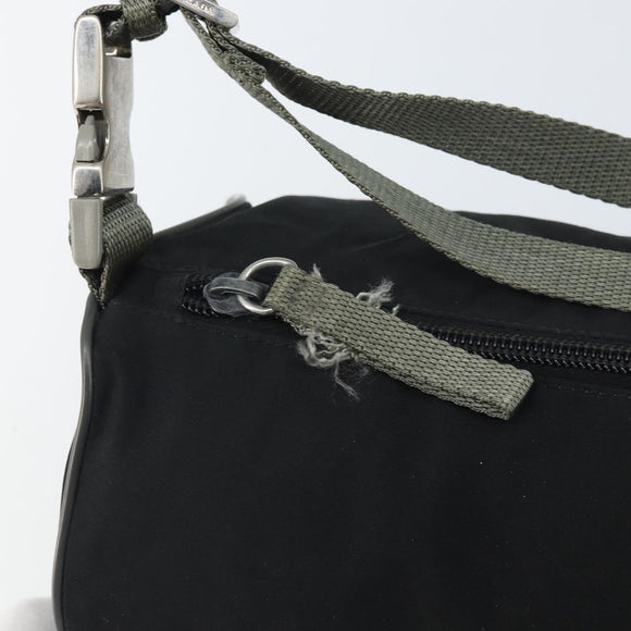 PRADA Sports Shoulder Bag Nylon Black Silver Auth 169387