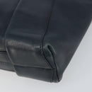 GUCCI Bamboo Clutch Bag Leather Navy Gold Auth 169388-10
