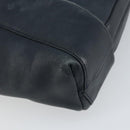 GUCCI Bamboo Clutch Bag Leather Navy Gold Auth 169388-11