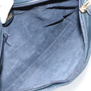 GUCCI Bamboo Clutch Bag Leather Navy Gold Auth 169388-14