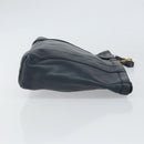 GUCCI Bamboo Clutch Bag Leather Navy Gold Auth 169388-4