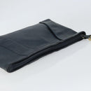 GUCCI Bamboo Clutch Bag Leather Navy Gold Auth 169388-6