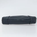 GUCCI Bamboo Clutch Bag Leather Navy Gold Auth 169388-7