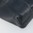 GUCCI Bamboo Clutch Bag Leather Navy Gold Auth 169388-9