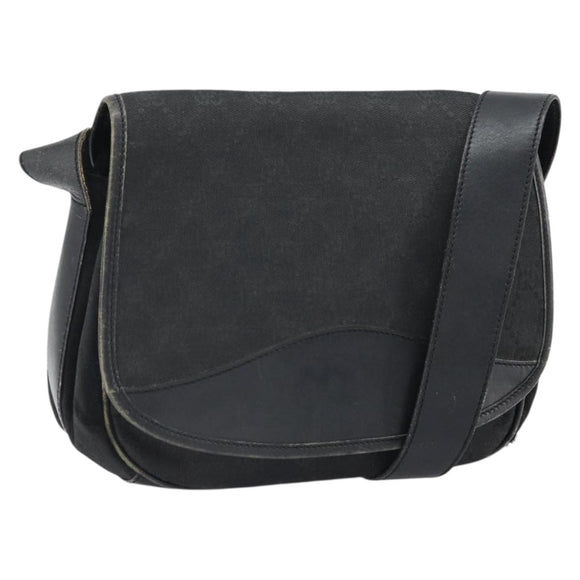 GUCCI GG Canvas Shoulder Bag Black Silver 001 2855 1625 0 Auth 169389