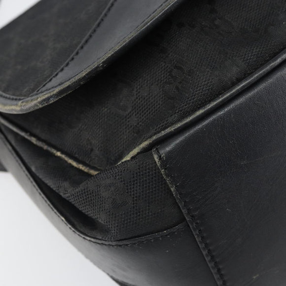 GUCCI GG Canvas Shoulder Bag Black Silver 001 2855 1625 0 Auth 169389