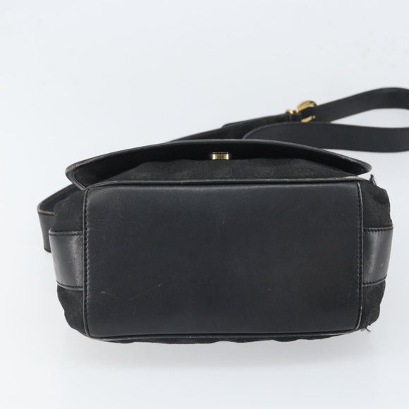 GUCCI GG Canvas Shoulder Bag Black Silver 001 2855 1625 0 Auth 169389