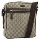 GUCCI GG Supreme Shoulder Bag PVC Beige Gold 201448 Auth 169391-1