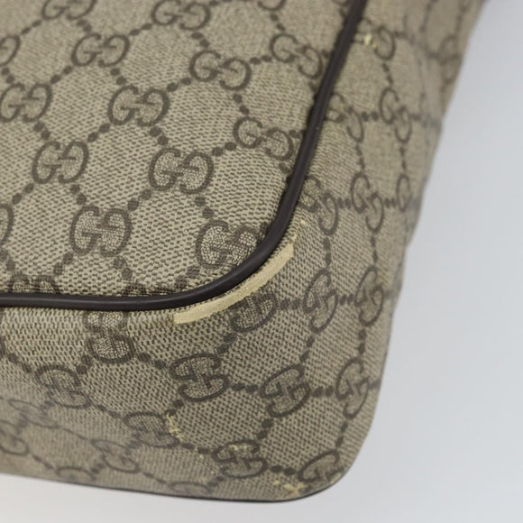 GUCCI GG Supreme Shoulder Bag PVC Beige Gold 201448 Auth 169391