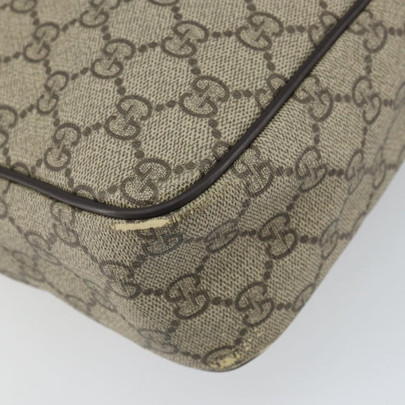 GUCCI GG Supreme Shoulder Bag PVC Beige Gold 201448 Auth 169391