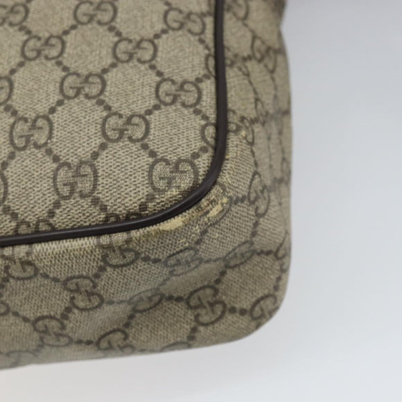 GUCCI GG Supreme Shoulder Bag PVC Beige Gold 201448 Auth 169391