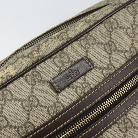 GUCCI GG Supreme Shoulder Bag PVC Beige Gold 201448 Auth 169391