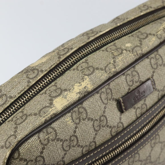 GUCCI GG Supreme Shoulder Bag PVC Beige Gold 201448 Auth 169391