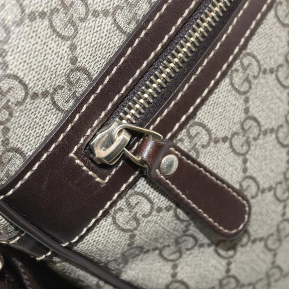 GUCCI GG Supreme Shoulder Bag PVC Beige Gold 201448 Auth 169391