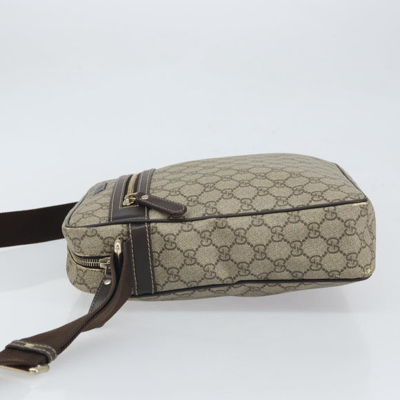 GUCCI GG Supreme Shoulder Bag PVC Beige Gold 201448 Auth 169391