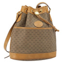 GUCCI Micro GG Supreme Shoulder Bag PVC Beige Gold Auth 169392-1