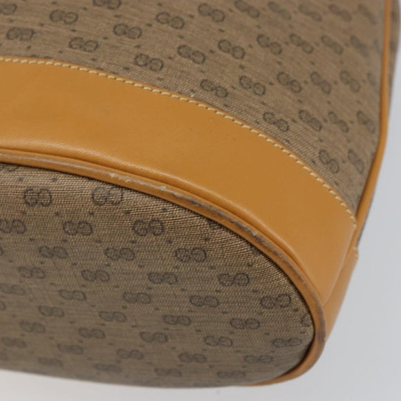 GUCCI Micro GG Supreme Shoulder Bag PVC Beige Gold Auth 169392