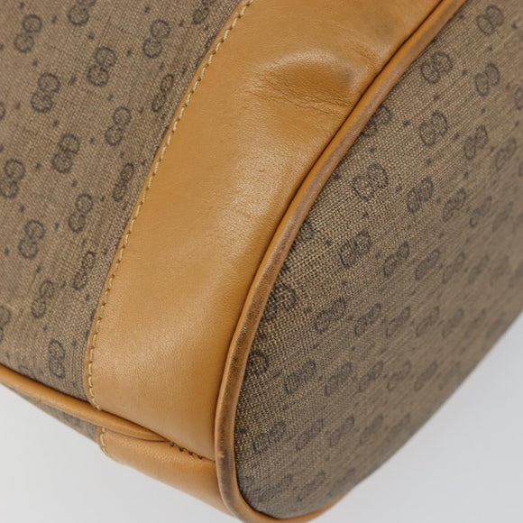 GUCCI Micro GG Supreme Shoulder Bag PVC Beige Gold Auth 169392