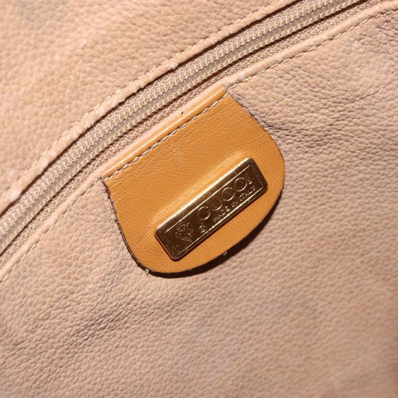 GUCCI Micro GG Supreme Shoulder Bag PVC Beige Gold Auth 169392