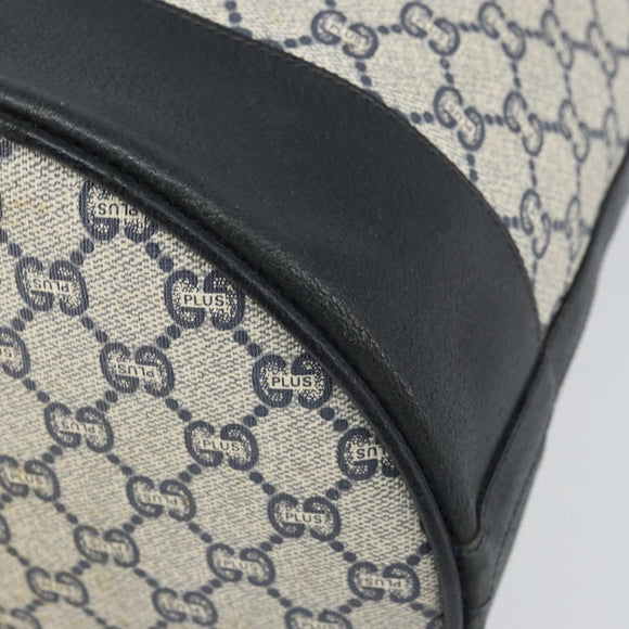 GUCCI GG Plus Supreme purse Shoulder Bag PVC Navy Gold Auth 169393