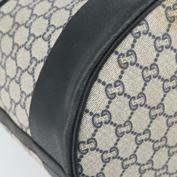 GUCCI GG Plus Supreme purse Shoulder Bag PVC Navy Gold Auth 169393