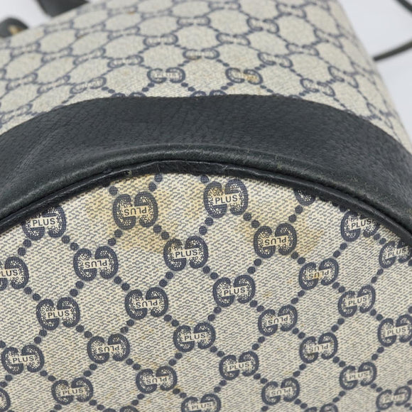 GUCCI GG Plus Supreme purse Shoulder Bag PVC Navy Gold Auth 169393
