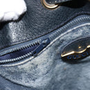 GUCCI GG Plus Supreme purse Shoulder Bag PVC Navy Gold Auth 169393-23