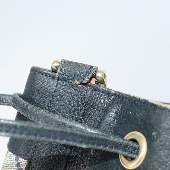 GUCCI GG Plus Supreme purse Shoulder Bag PVC Navy Gold Auth 169393