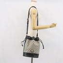GUCCI GG Plus Supreme purse Shoulder Bag PVC Navy Gold Auth 169393-25