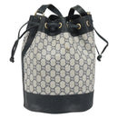 GUCCI GG Plus Supreme purse Shoulder Bag PVC Navy Gold Auth 169393-2