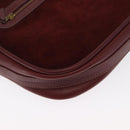 CARTIER Must Line Shoulder Bag Leather Bordeaux Gold Auth 169400-9