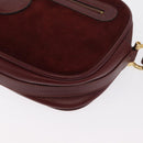 CARTIER Must Line Shoulder Bag Leather Bordeaux Gold Auth 169400-14