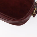 CARTIER Must Line Shoulder Bag Leather Bordeaux Gold Auth 169400-16