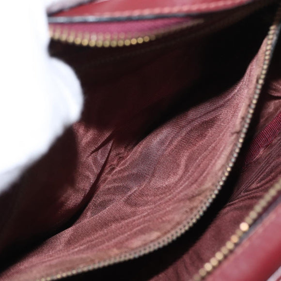 CARTIER Must Line Shoulder Bag Leather Bordeaux Gold Auth 169400