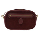CARTIER Must Line Shoulder Bag Leather Bordeaux Gold Auth 169400-13