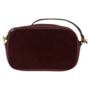 CARTIER Must Line Shoulder Bag Leather Bordeaux Gold Auth 169400-2