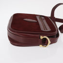 CARTIER Must Line Shoulder Bag Leather Bordeaux Gold Auth 169400-3